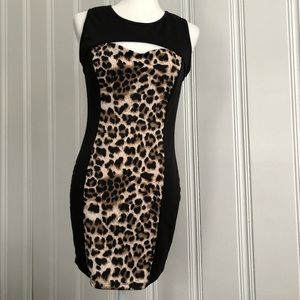 NWT Black and leopard Joyce Leslie mini dress